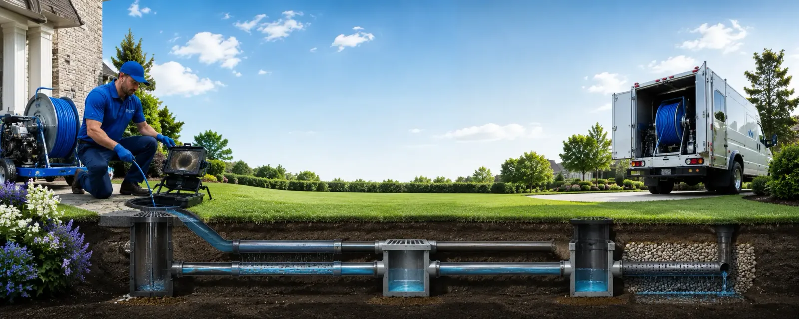Outdoor drain cleaning information for Borden, IN